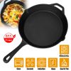 Pre-Seasoned Cast Iron Skillet Oven Safe Cookware Heat-Resistant Holder 12inch Non-Stick Like Surface