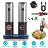 Rechargeable Salt and Pepper Grinder with Adjustable Coarseness and Charging Base