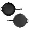 Pre-Seasoned Cast Iron Skillet Oven Safe Cookware Heat-Resistant Holder 12inch Non-Stick Like Surface