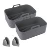 2 Reusable Silicone Air Fryer Baskets with 1 Pair of Mittens