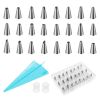 24 Pcs Cake Decorating Supplies Kit Stainless Steel Icing Tips with Pastry Bags & Disposable Coupler & Storage Case