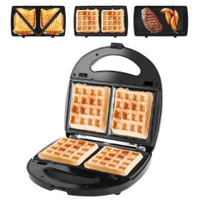 3 in 1 Electric Sandwich, Waffle, Panini Maker with Removable Non-Stick Plates