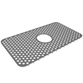 Non-Slip Silicone Grid Sink Protector Mat with Central Drain Hole