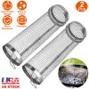 2Pcs Portable BBQ Rolling Stainless Steel Grill Mesh Basket with Removable Cover