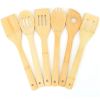 6Pcs Nonstick Bamboo Spoons Spatula Utensil Set