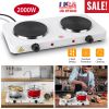 2000W Portable Electric Dual Burner Countertop Stove with 5 Gear Temperature Control