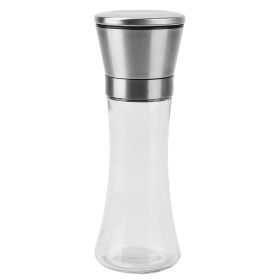 Stainless Steel Tall Glass Sea Salt & Pepper Mill w/ Adjustable Coarseness