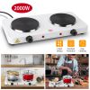 2000W Portable Electric Dual Burner Countertop Stove with 5 Gear Temperature Control