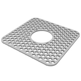 2Pcs Non-Slip Silicone Grid Sink Protector Mat with Central Drain Hole