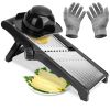 Mandoline Food Slicer Stainless Steel with 5 Adjustable Blades