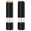 2Pcs Electric Salt and Pepper Grinder Salt Mill Sets With Adjustable Coarseness