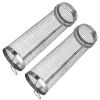 2Pcs Portable BBQ Rolling Stainless Steel Grill Mesh Basket with Removable Cover