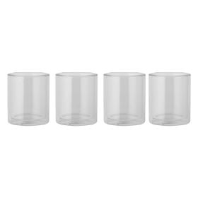 Thyme & Table 4-Piece 13oz Double Wall Drinking Glass Set, Clear