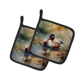 Canvasback Pair of Pot Holders Kitchen Heat Resistant Pot Holders Sets Oven Hot Pads for Cooking Baking BBQ, 7 1/2 x 7 1/2