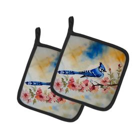 Blue Jay Pair of Pot Holders Kitchen Heat Resistant Pot Holders Sets Oven Hot Pads for Cooking Baking BBQ, 7 1/2 x 7 1/2