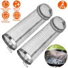 2Pcs Portable BBQ Rolling Stainless Steel Grill Mesh Basket with Removable Cover