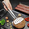 Multi-functional Stainless Steel Clamp Burger Bread Spatula Turner Tong Buffet Pliers Strainer Clips Heat Resistant Food Grips for Cooking Food Steaks