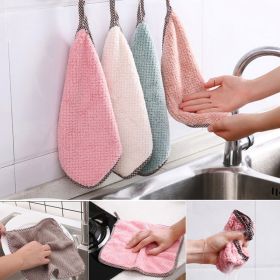 Thick And Absorbent Dish Cloth With Scouring Pad (Color: 25x25cm White, size: 5PC)