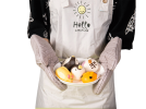 Kitchen Oven Gloves, Silicone and Cotton Double-Layer Heat Resistant Oven Mitts/BBQ Gloves