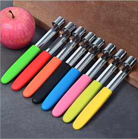 Apple Corer Pitter Pear Bell Twist Fruit Stoner Pit Kitchen Easy Core Seed Remove Tool Gadget Remover pepper Eight colors (Color: orange)