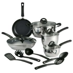 Tramontina Everyday 14 Pc Stainless Steel Tri-Ply Base Cookware Set (Brand: Tramontina)