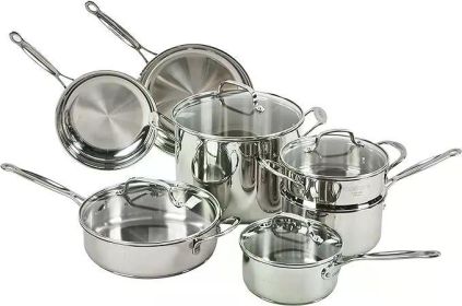 Cuisinart 11-Piece Cookware Set, Chef's Classic Stainless Steel Collection 77-11G (Color: 11-Piece)