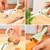 2pcs Kitchen Scissors & Vegetables Peeler; Stainless Steel Multifunctional Food Scissors